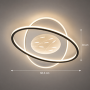 Lampadario LED con telecomando VOLTA 125W, Ovale, Luce Fredda/Calda/Neutra, Dimmerabile, Nero