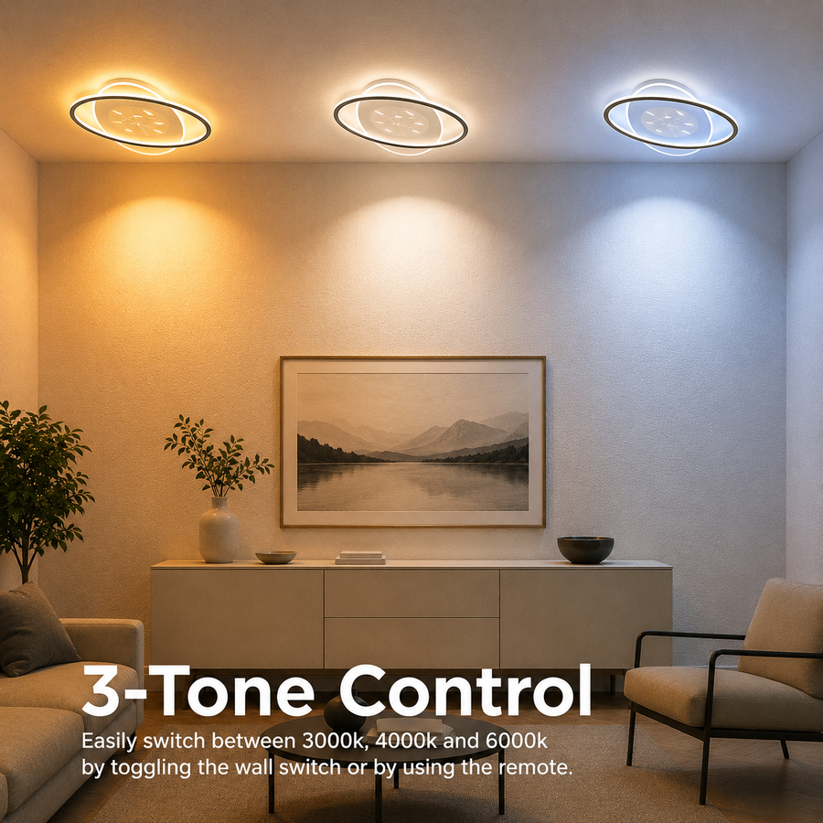 Lampadario LED con telecomando VOLTA 125W, Ovale, Luce Fredda/Calda/Neutra, Dimmerabile, Nero