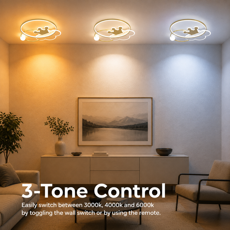 Lampadario LED Rafael con telecomando, 58W, dimmerabile, 3000K/4000K/6000K, Oro
