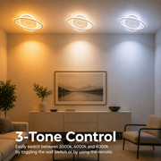 Lampadario LED con telecomando VOLTA 125W, Ovale, Luce Fredda/Calda/Neutra, Dimmerabile, Bianco