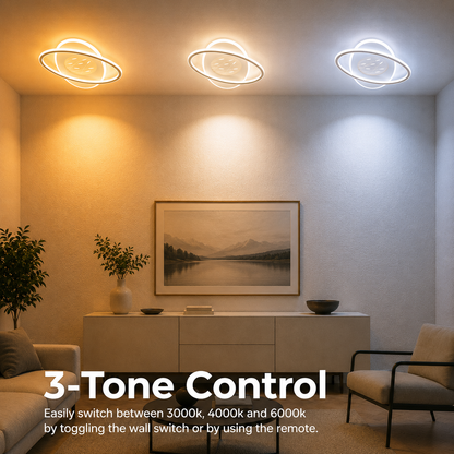 Lampadario LED con telecomando VOLTA 125W, Ovale, Luce Fredda/Calda/Neutra, Dimmerabile, Bianco