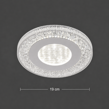 Lustra LED SHARIN, 18W, Diametru 19cm, Lumina Calda/Neutra/Rece, Alb, Metal si Acril