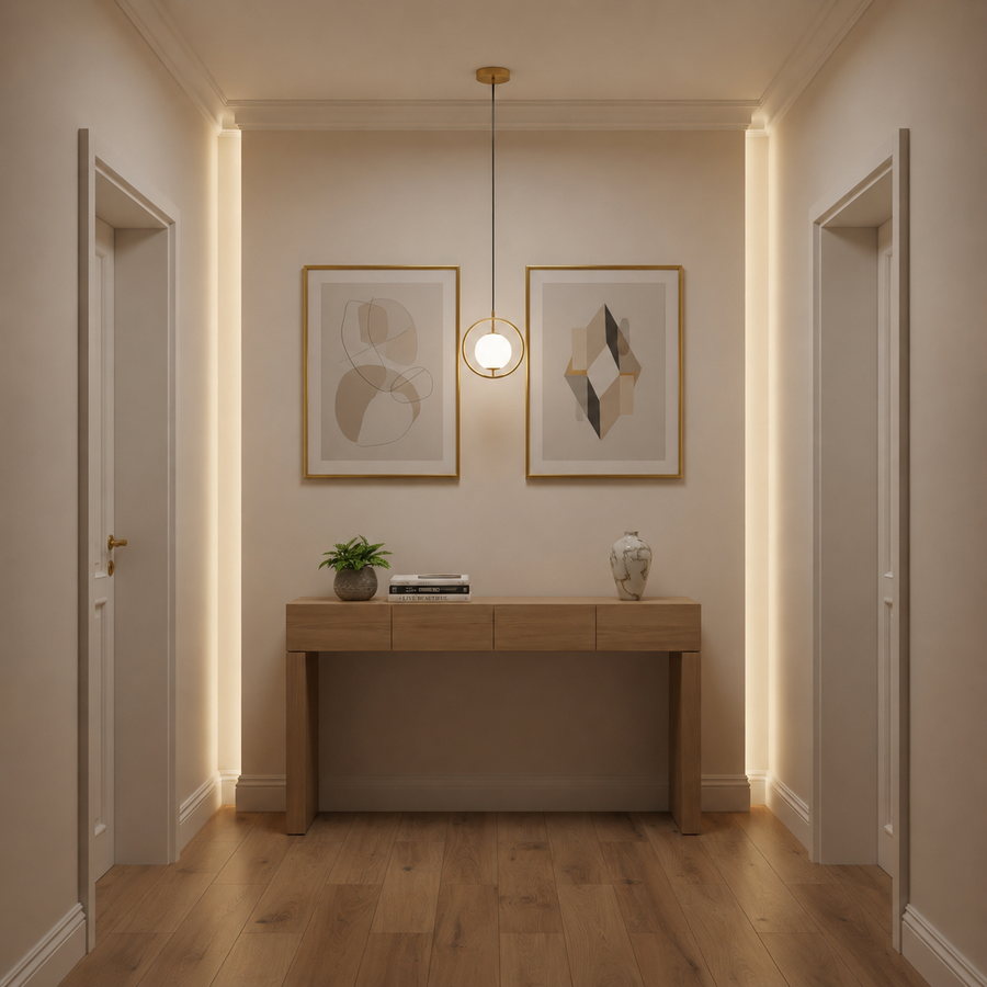 Lustra LOFT Haven, 1x E27, Alb Auriu, Metal, Inaltime Reglabila