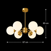 Lampadario LC801/6GD, 6x E27, Oro bianco, Metallo