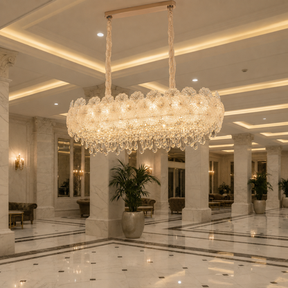 Candelabru Cristal CROWN Supremo 11xE14, Dimensiune 80x30 cm, Inaltime 33 cm, Auriu Lucios, Inaltime Reglabila, Design Elegant Candelabre Cristal Default Title Alessandro Design