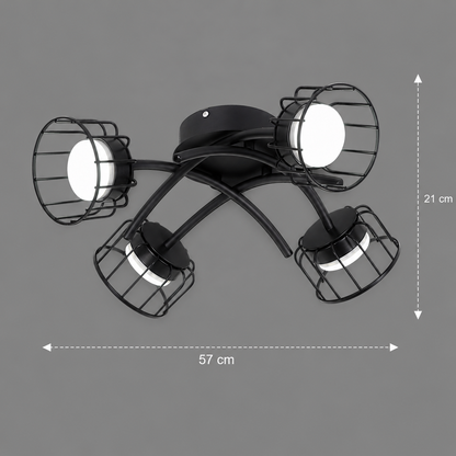Lustra EPS, 4xG53, D57cm, Metal și Plastic, Negru