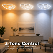 Lampadario a LED con telecomando AMI 48W, 3 Cuori, Luce Fredda/Calda/Neutra, Dimmerabile, Lampadario a LED Bianco con telecomando Titolo predefinito Alessandro Design