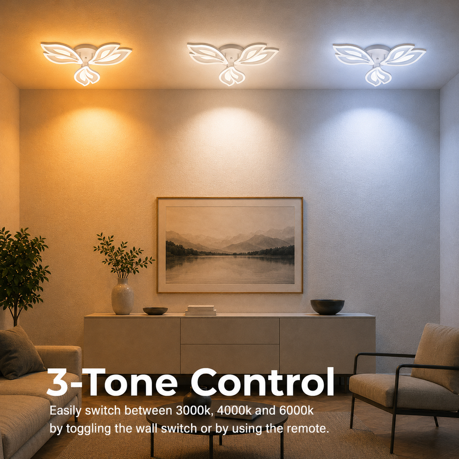 Lampadario a LED con telecomando LILY 40W, 3 Elementi, Luce Fredda/Calda/Neutra, Dimmerabile, Lampadario a LED Bianco con telecomando Titolo predefinito Alessandro Design