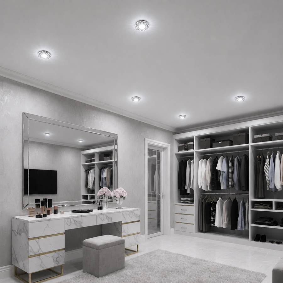 Spot LED ORBITA, 5W, Rotund, Lumina Rece + RGB, Alb, Rasina si Sticla Spot LED Default Title Alessandro Design