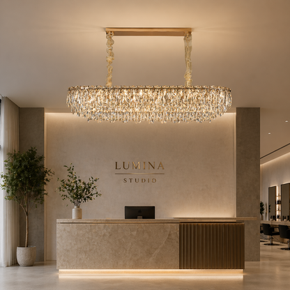 Candelabru Cristal ORION 19xE14, Auriu, Inaltime Reglabila, Metal si Cristal Candelabre Cristal Default Title Alessandro Design