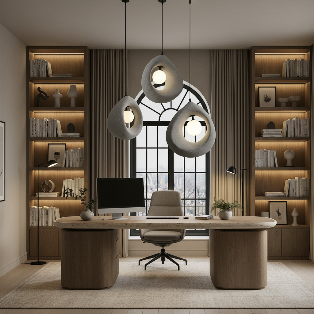 Lustra Moderna FOAMER, 35 cm, Suspendata, 1 X E27, Gri, Metal si Spuma, Inaltime Reglabila Lustre Moderne Default Title Alessandro Design