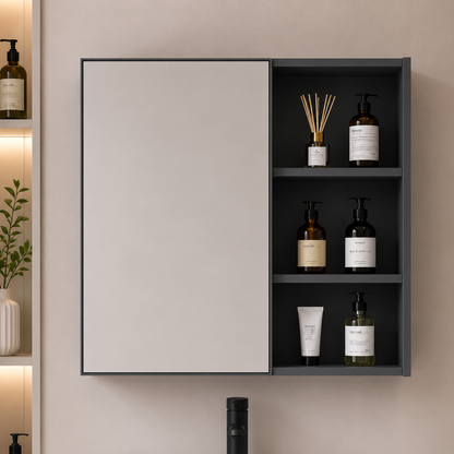 Set Mobilier VION pentru Baie ,Dulap Lavoar+Dulap Oglinda 60cm, 2 Piese, Gri si Alb Mobilier Baie Default Title Alessandro Design