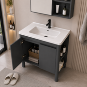 Set Mobilier VION pentru Baie ,Dulap Lavoar+Dulap Oglinda 60cm, 2 Piese, Gri si Alb Mobilier Baie Default Title Alessandro Design
