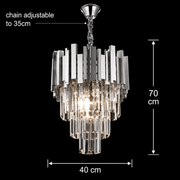 Lampadario in Cristallo BLOIS Nobile 5xE14, Diametro 40cm, Cromo, Altezza Regolabile Lampadari in Cristallo Titolo predefinito Alessandro Design