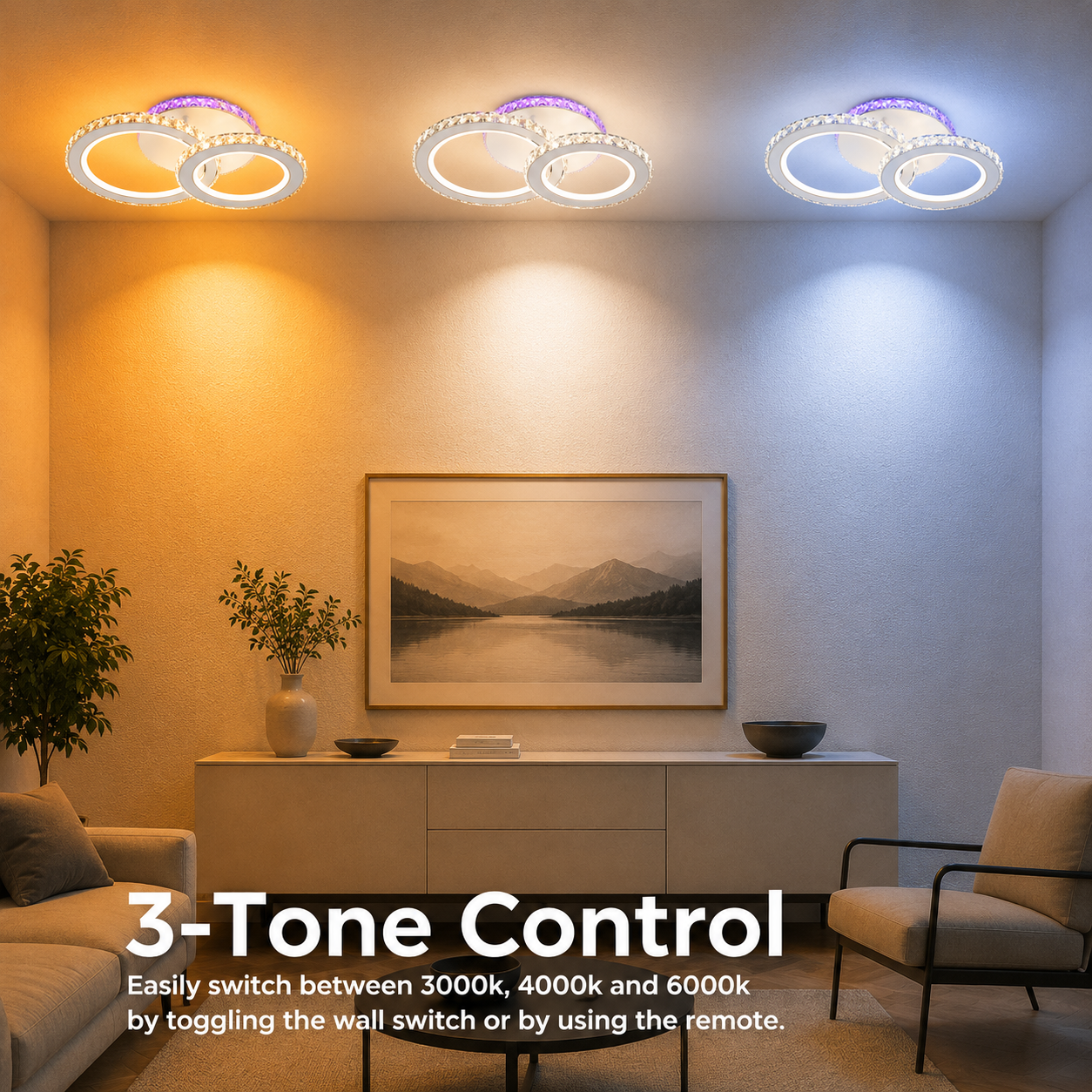 Lampadario LED con telecomando e cristallo NOVA ROTONDA RGB 42W, 2 Cerchi, Luce Fredda/Calda/Neutra, Dimmerabile, Lampadario LED Bianco con telecomando Titolo predefinito Alessandro Design