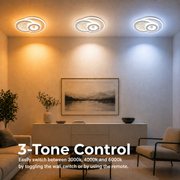 KOMPACTO Lampadario LED 47W, 3 Cerchi, Luce Fredda/Calda/Neutra, Lampadari LED Bianchi Titolo predefinito Alessandro Design