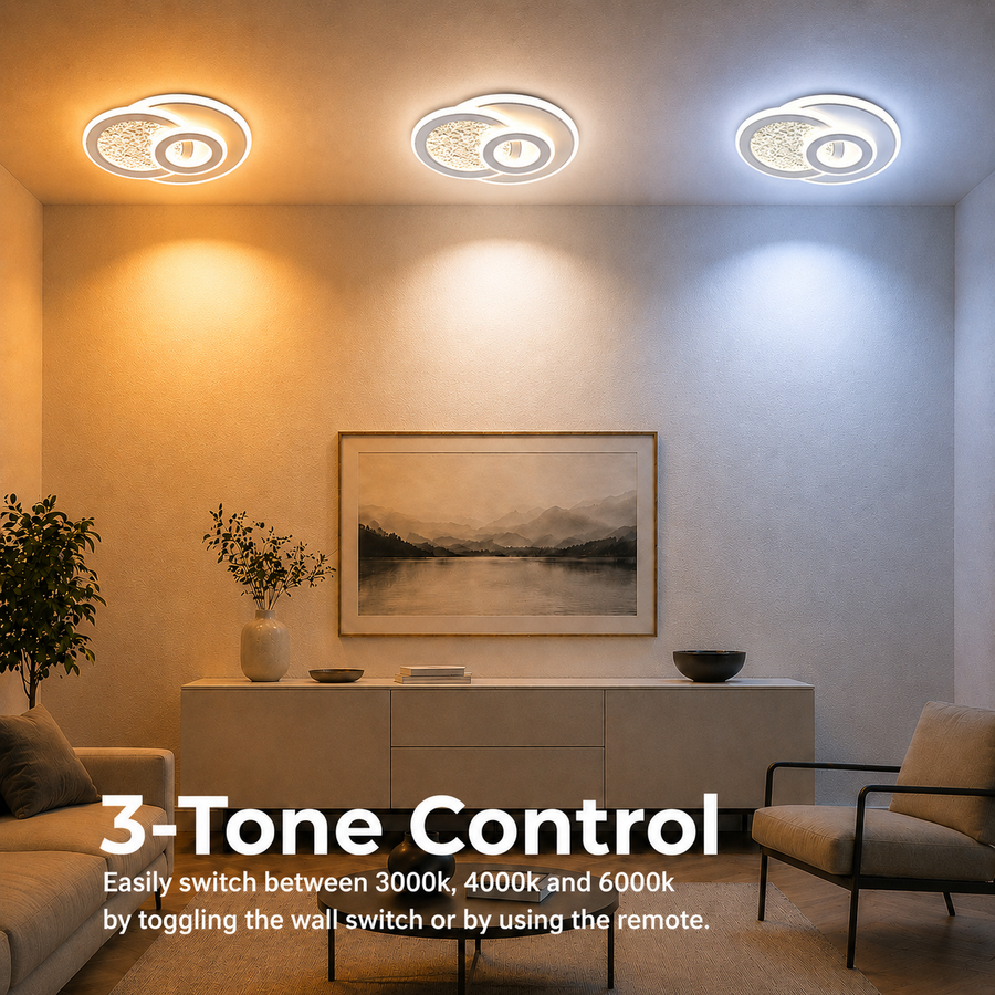 KOMPACTO Lampadario LED 47W, 3 Cerchi, Luce Fredda/Calda/Neutra, Lampadari LED Bianchi Titolo predefinito Alessandro Design