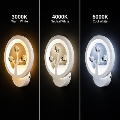 Lampada da parete a LED DAISY, 14W, Luce Fredda/Calda/Neutra, Bianco con Cristallo Lampade da parete per interni Titolo predefinito Alessandro Design
