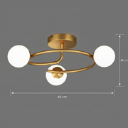 Lustra LED si cristal ORBIT, 66cm, 3xE27, Globuri, Auriu