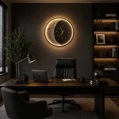 Lampada da Parete Decorativa LED Luna 83W Diametro 120CM Luce Fredda/Neutra/Calda Nera