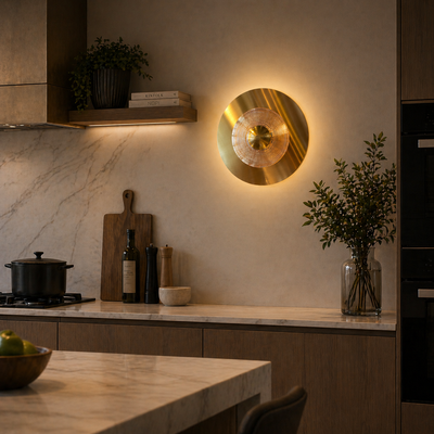 Lampada da Parete Decorativa LED Luna 83W Diametro 120CM Luce Fredda/Neutra/Calda Nera