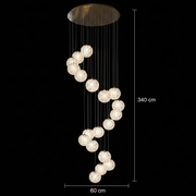 Candelabru Cristal MILLE, 18xG9 , Diametru 60cm x Inaltime 340cm, Cristal si Metal, Auriu