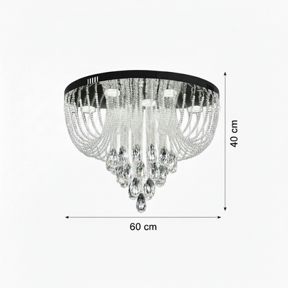 Candelabru LED Cristal MAGE Magno, 33W, Lumina Calda/Neutra/Rece, Diametru 60cm, Crom Lucios