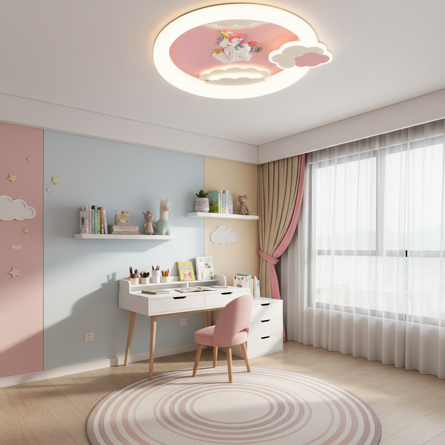 Lustra LED cu telecomanda 71W, Diametru 50cm, lumina Rece/Calda/Neutra, Roz Lustre LED cu Telecomanda Default Title Alessandro Design