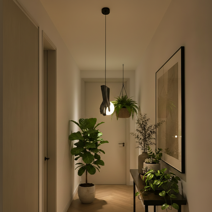 Lustra RUKI, 15x20cm, 1xG9, Sticla si Resina, Negru