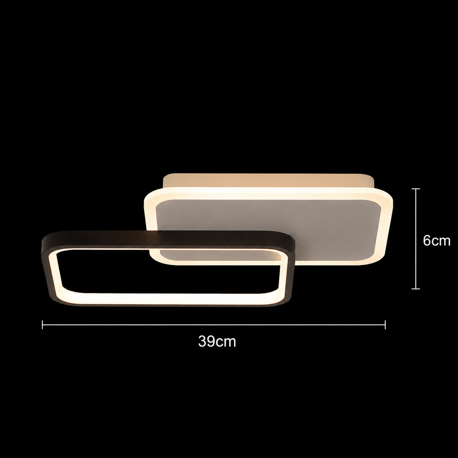 Lampadario LED con telecomando CAROLINA 31W, 2 Elementi, Luce Fredda/Calda/Neutra, Dimmerabile, Nero
