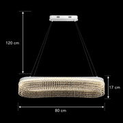 Candelabru Cristal VOLNA Grande Regalis, 128W, 80x25cm, Lumina Calda/Neutra/Rece, Alb, Metal si Cristal