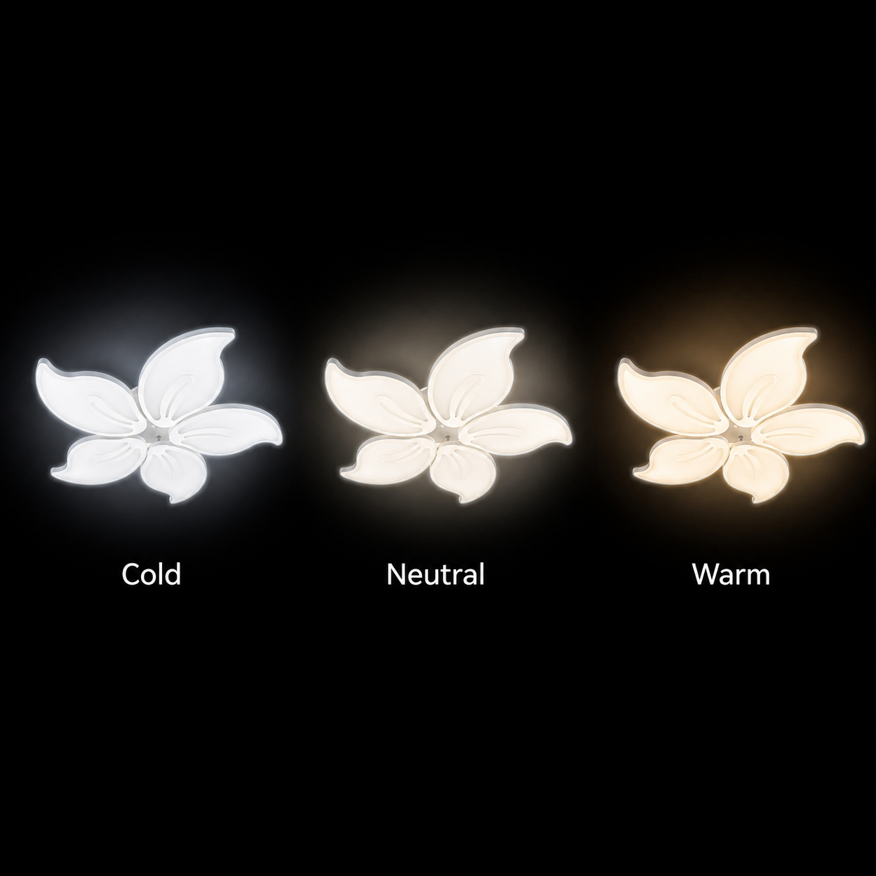 Lampadario a LED con telecomando JASMINE 66W, 5 Petali, Luce Fredda/Calda/Neutra, Dimmerabile, Lampadario a LED con telecomando Bianco Titolo predefinito Alessandro Design