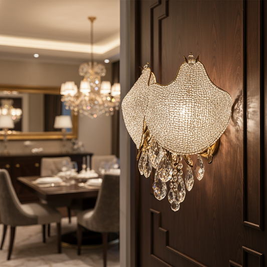 Aplica Cristal LUXE, 3xE14, Diametru 30 cm, Inaltime 31 cm, Auriu Lucios, Design Elegant Candelabre Cristal Default Title Alessandro Design