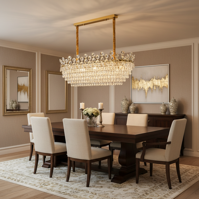 Candelabru Cristal ACE Supremo 10xE14, Dimensiuni 95x35cm , Inaltime 40cm, Auriu Lucios, Inaltime Reglabila, Design Elegant