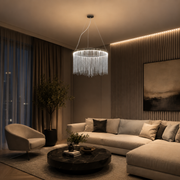 Lampadario LED a sospensione con telecomando ILLUMINA MAGNUS, 38W, Luce Fredda/Calda/Neutra, Dimmerabile, Cromo Lucido