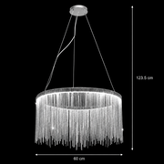 Lampadario LED a sospensione con telecomando ILLUMINA MAGNUS, 38W, Luce Fredda/Calda/Neutra, Dimmerabile, Cromo Lucido