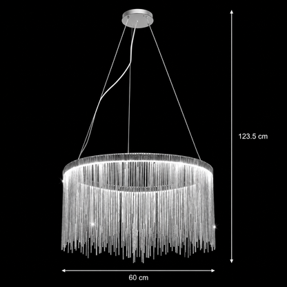 Lampadario LED a sospensione con telecomando ILLUMINA MAGNUS, 38W, Luce Fredda/Calda/Neutra, Dimmerabile, Cromo Lucido