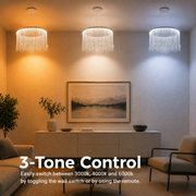 Lampadario LED a sospensione con telecomando ILLUMINA MAGNUS, 38W, Luce Fredda/Calda/Neutra, Dimmerabile, Cromo Lucido