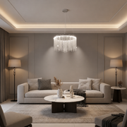 Lampadario LED a sospensione con telecomando ILLUMINA MAGNUS, 38W, Luce Fredda/Calda/Neutra, Dimmerabile, Cromo Lucido
