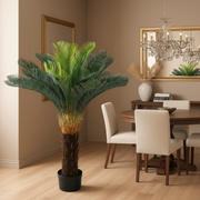 Planta Artificială Copac Tip Palmier, 36 frunze, 115 cm, Verde, cu Ghiveci