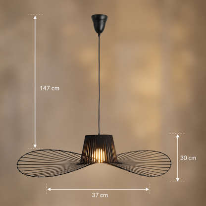 Lustra Suspendata ELIAS 37cm, 1x E27, Metal, Negru