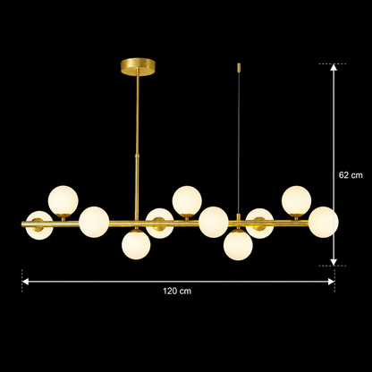 Lampadario moderno a lampadina LOFT Pavilion, 11x G9, Oro, Metallo, Altezza regolabile