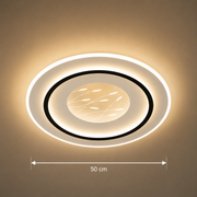 Lampadario LED con telecomando LINEA 125W, Rotondo, Luce Fredda/Calda/Neutra, Dimmerabile, Nero