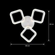 Lampadario LED ERIKA 20W, 3 Quadrati, Luce Calda/Neutra/Fredda, Bianco, Metallo e Acrilico
