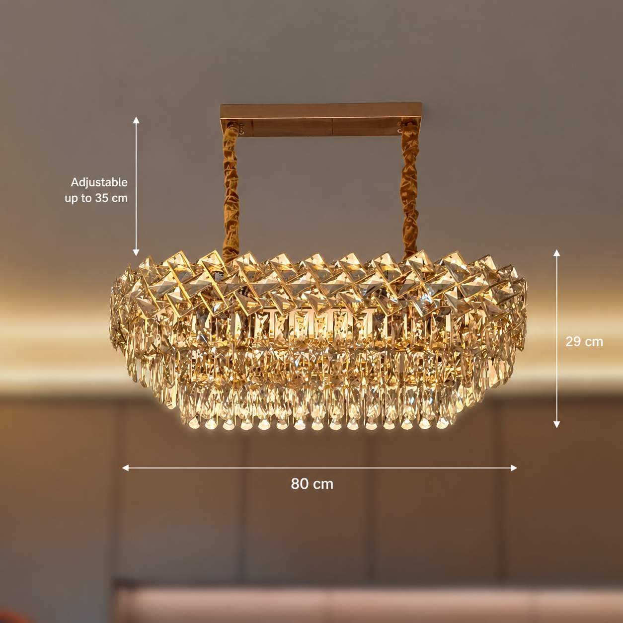 Lampadario di cristallo WINDSOR Regalis 10x E14, Oro lucido, Altezza regolabile Lampadari di cristallo Titolo predefinito Alessandro Design