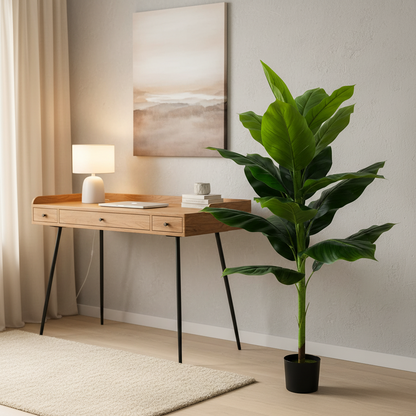 Plantă Artificială Tip Bananier Musa, 130 cm, Verde