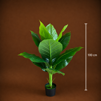 Plantă Artificială Tip Bananier Musa, 100 cm, Verde