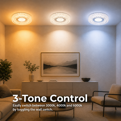 Lustra LED MARU Petito, 29W, Diametru 20cm, Lumina Calda/Neutra/Rece, Alb, Metal si Cristal
