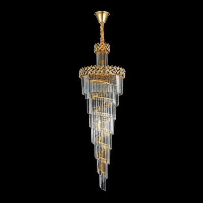 Lampadario di cristallo WINDSOR Altiora, diametro 60 cm, altezza 180 cm, 26xE14, oro lucido, altezza regolabile, design elegante