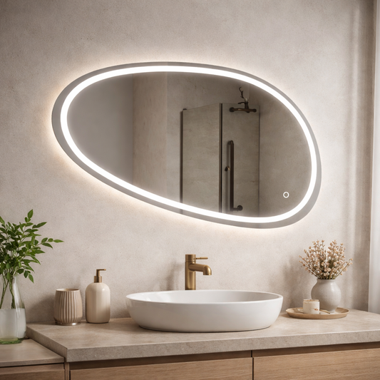 Specchio LED, 80x45cm, Disegno Touch Marcello, Sistema Demister, Dimabila Specchi Korman E Titolo predefinito Alessandro Design